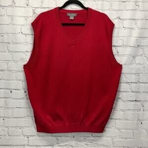 Daniel Cremieux Sweater Vest Men's Size XL Red Silk Blend Athleisure Golf Travel
